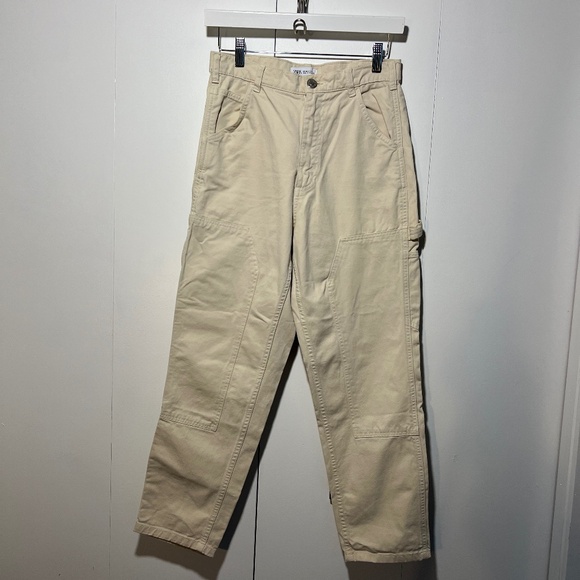 ZARA - HW Carpenter Khaki Pants - Size 6 - Picture 1 of 2